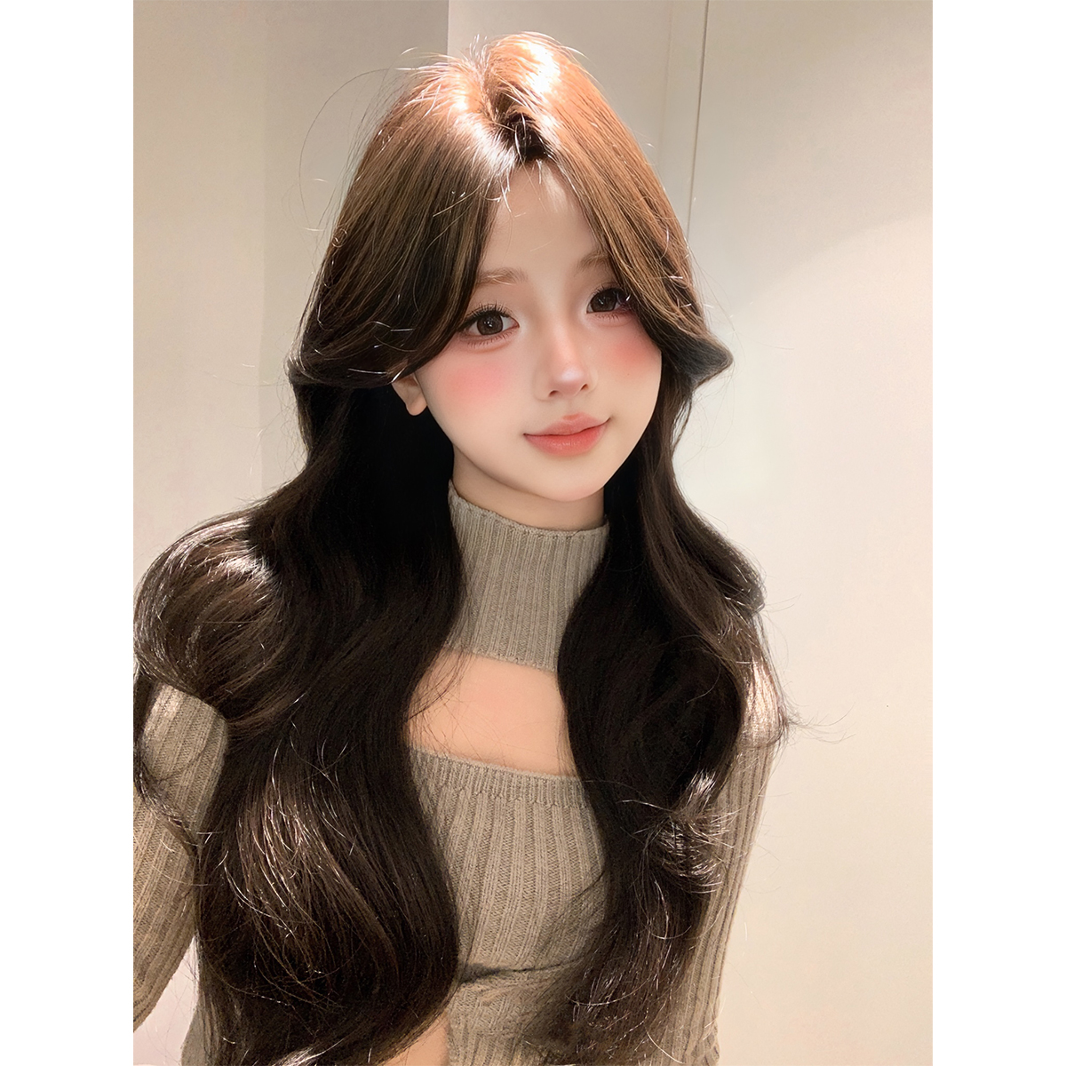 发财小千-【韩剧欧尼2.0】网红假发全头套中分大波浪女款