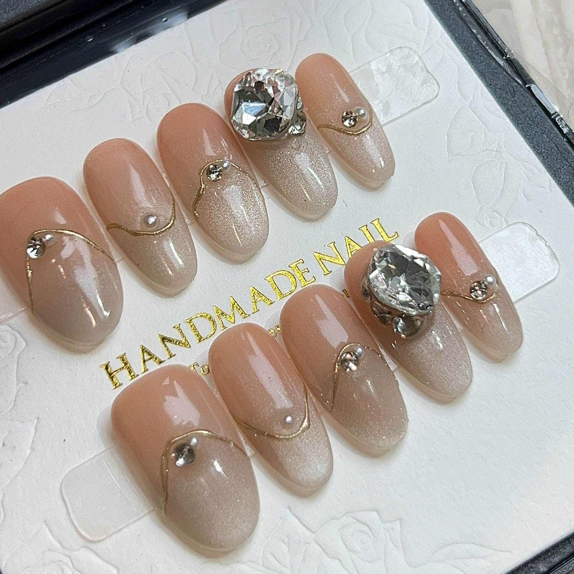 新疆包邮纯手工穿戴甲现拍现做可定制甲型