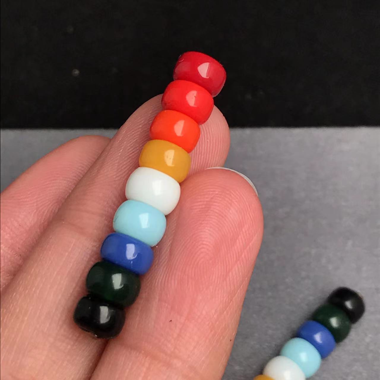 彩虹套装红绿灯老型散珠百香星月108隔珠腰珠配饰装扮套餐