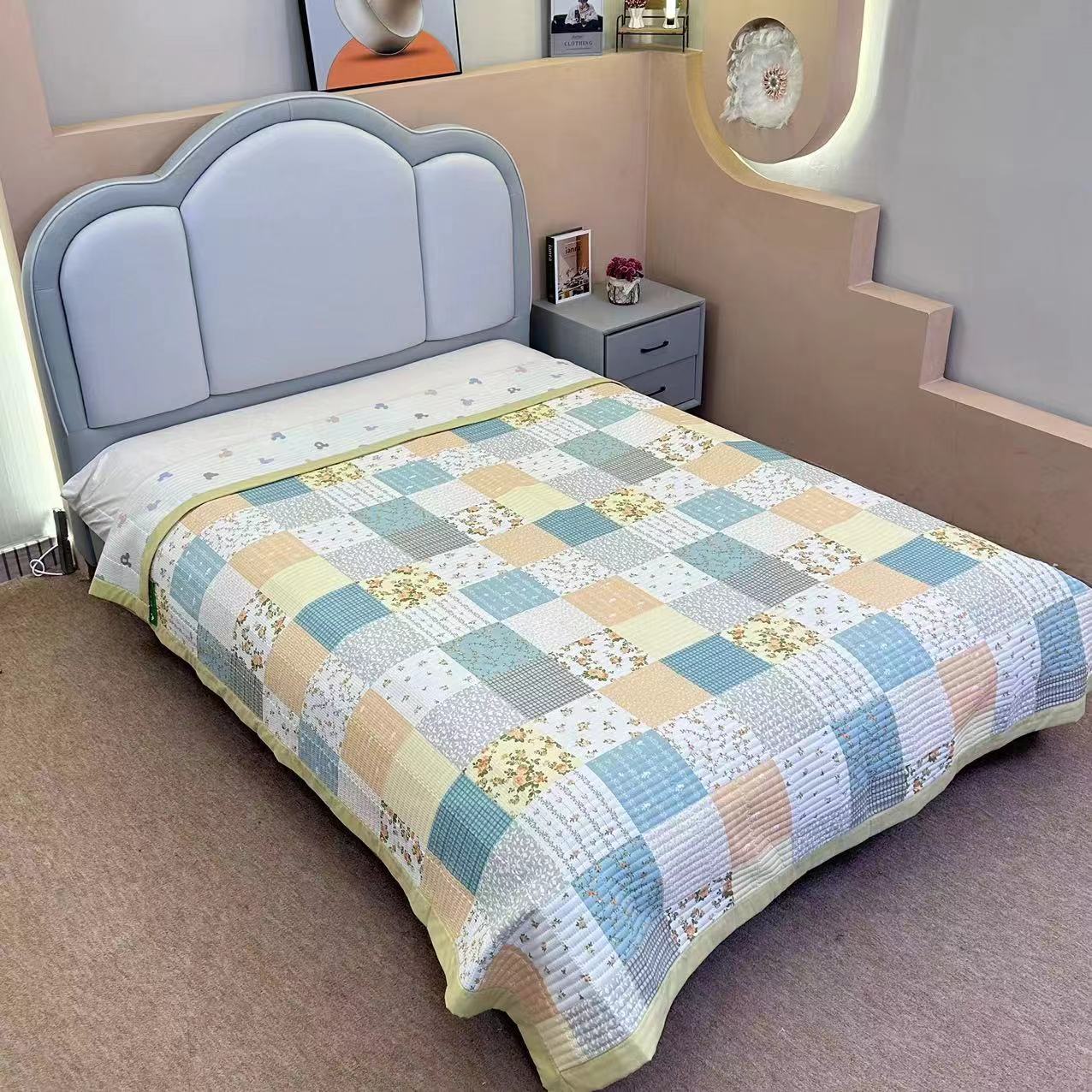 家纺床上用品床单升级款床盖三层厚度双面可用透气吸汗