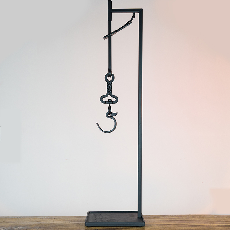 台式自在钩日本铁壶挂勾可调节立式吊钩桌面茶室氛围装饰自载钩