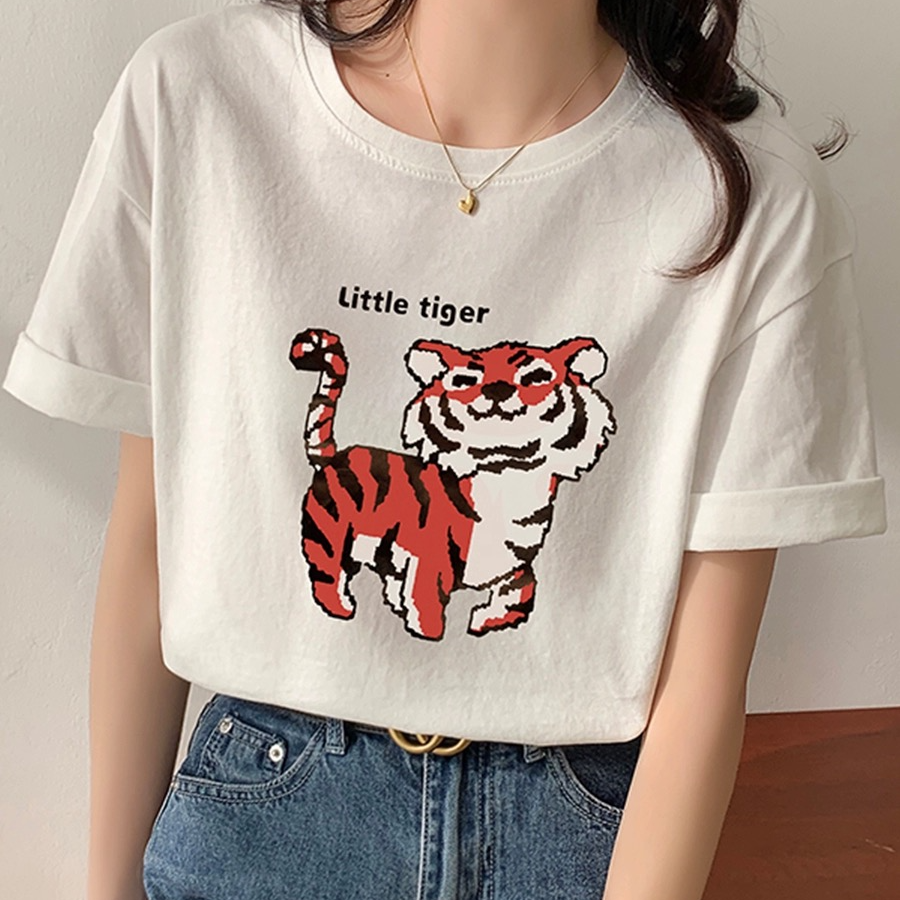 短袖t恤女潮ins2024秋季新款上衣洋气减龄宽松半袖体恤