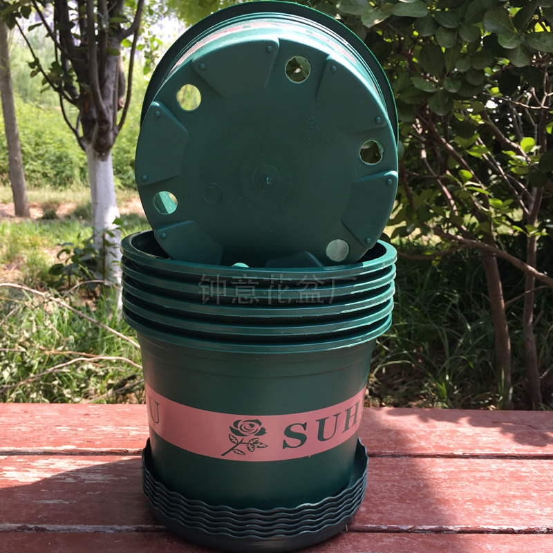 矮款1.5#绿加仑6个盆送6个托 口19.5左右 高13.5左右种花种菜