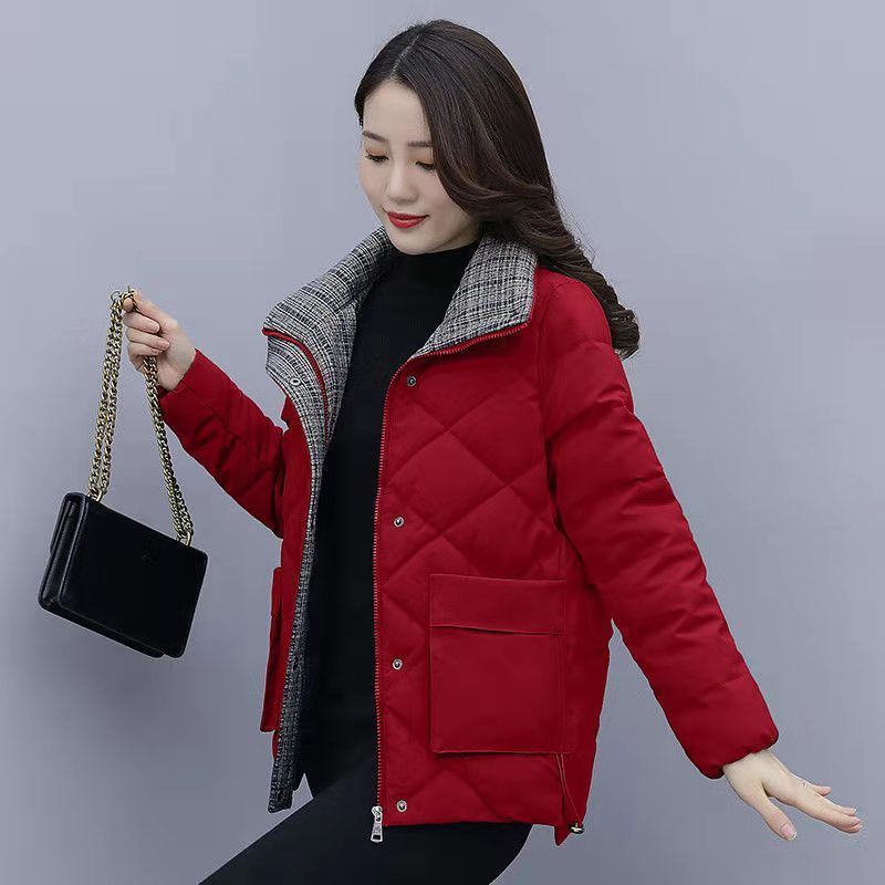 雅鹿白鸭绒羽绒服女2024年新款韩版立领短款加厚保暖时尚大码百搭