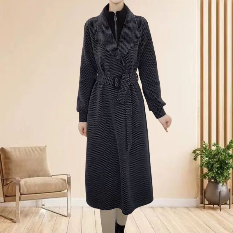 秋冬季新款加厚时尚气质收腰显瘦修身减龄长袖女装连衣裙