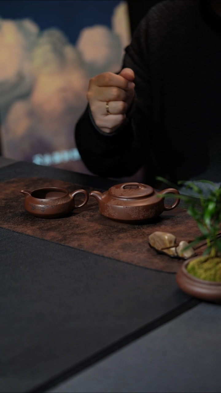 【闪购商品】紫砂茶壶扁石套组