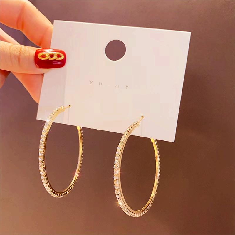 鹊之恋 合金耳饰 16简约大圆圈耳环网红款轻奢小众高级感百搭耳圈