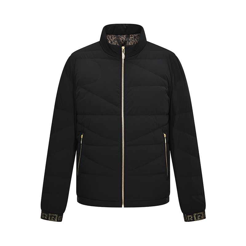 RARE威雅男装【鹅绒】立领羽绒服男秋冬黑色修身保暖外套