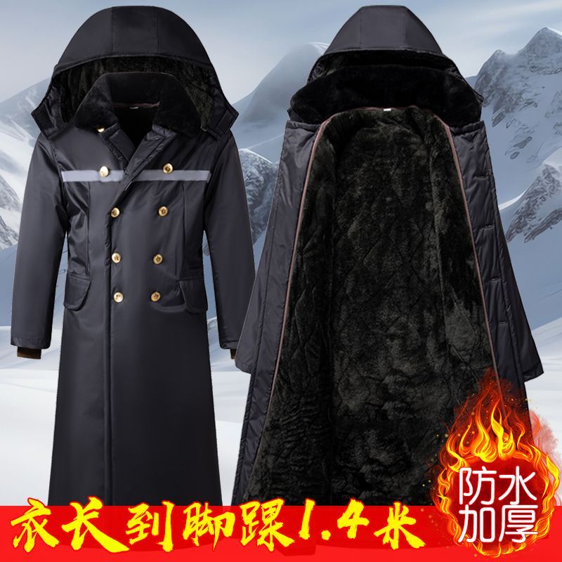 军棉大衣防水防雨雪免洗科技长款过膝棉服活里活面可拆卸加绒加厚