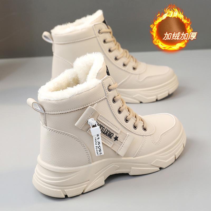马丁靴女2024新款冬季加绒加厚妈妈鞋保暖防滑短靴东北大棉鞋