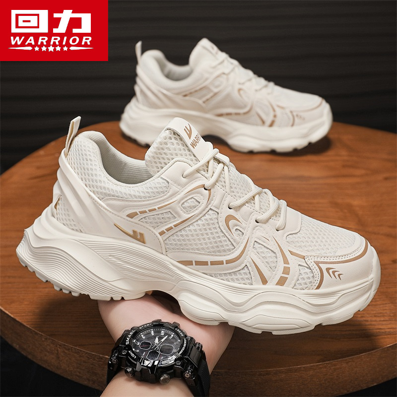 回力小白男鞋秋季厚底大头百搭宽脚轻便休闲运动跑步学生老爹鞋誉