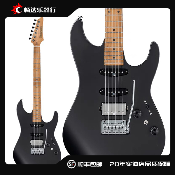 Ibanez电吉他依班娜AZ226-BKF哑光黑小双摇22品烤枫木指板印尼产