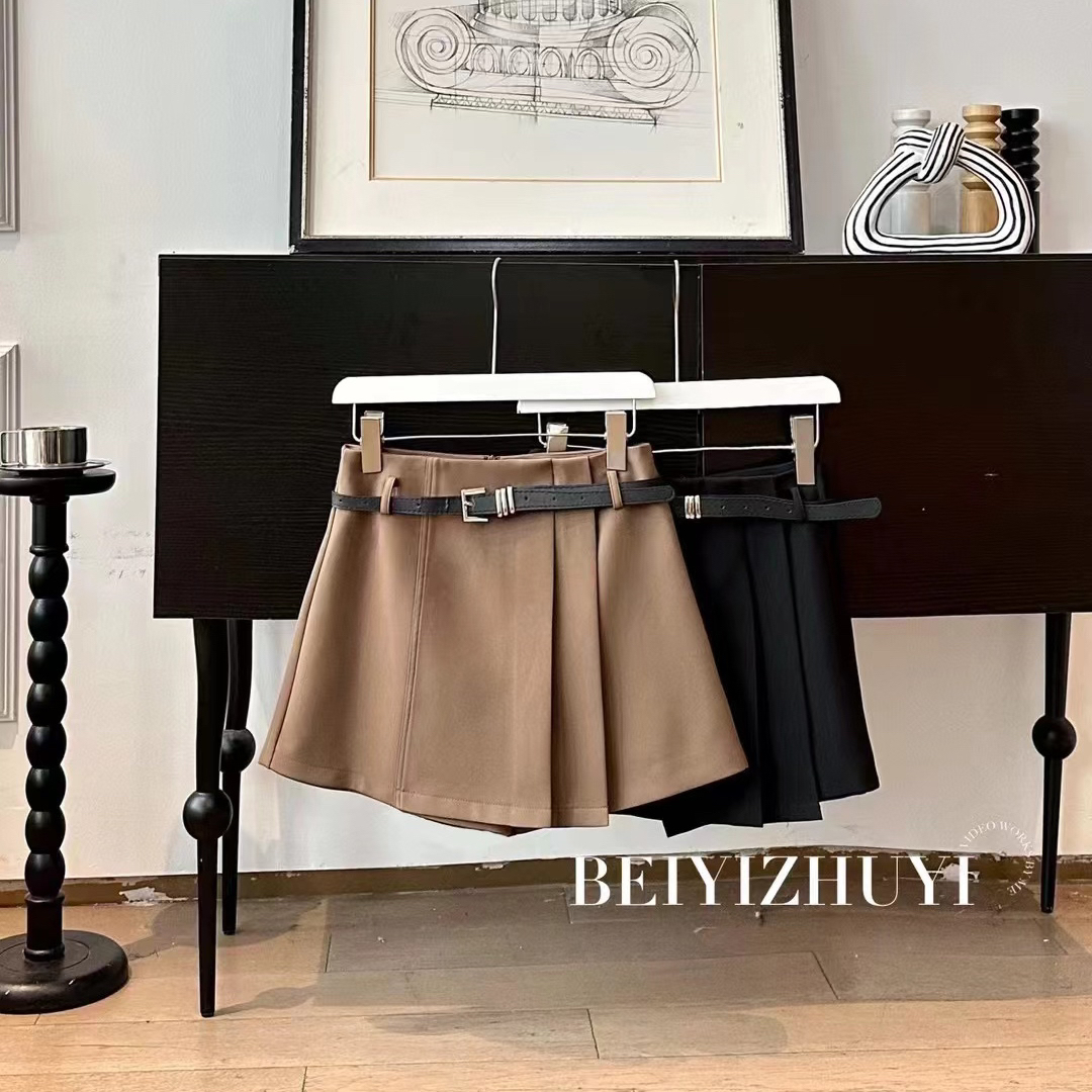 【妮菲丝娅】春秋夏简约时尚腰带显瘦半身裤裙65092