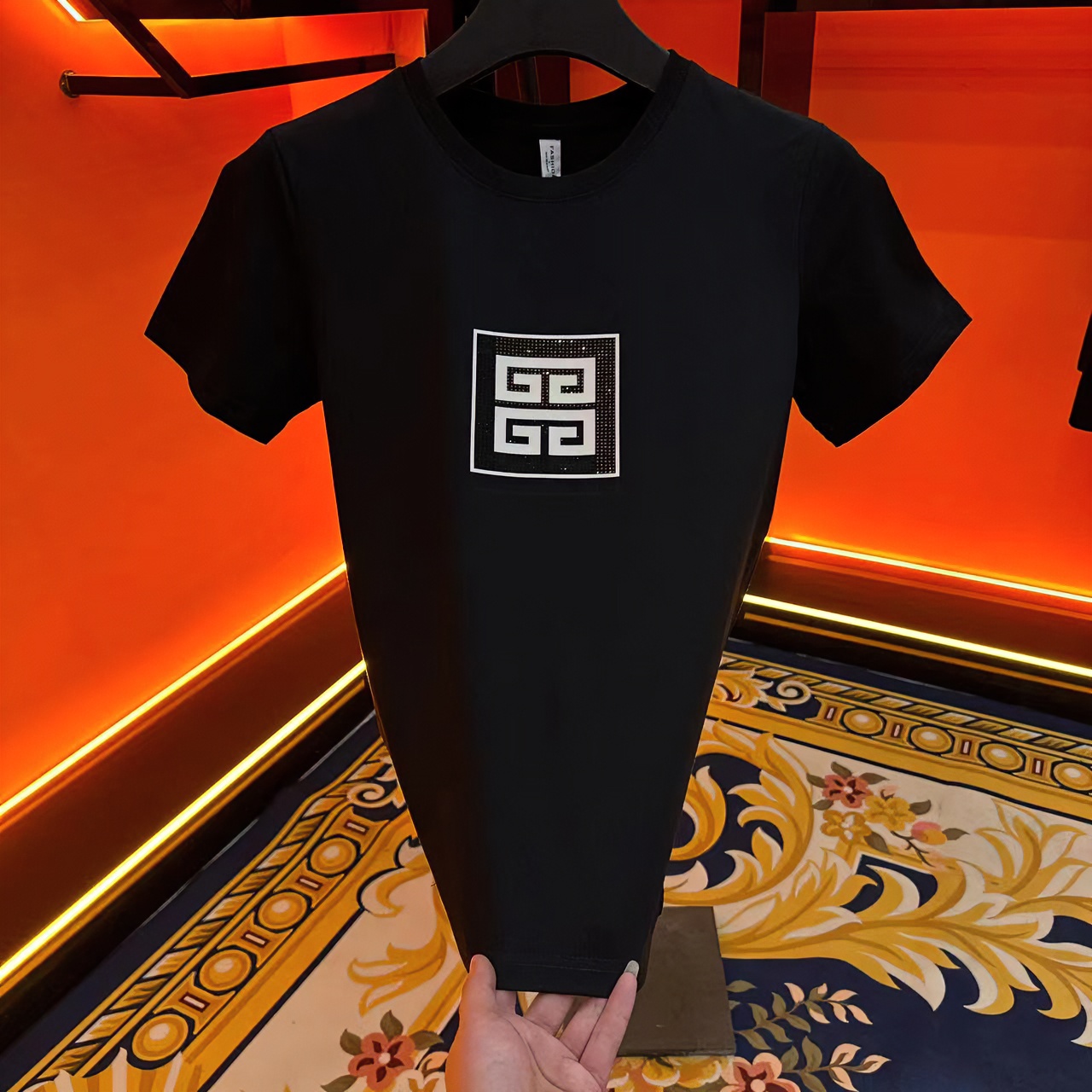 辰星优选新款潮流时尚休闲百搭标准圆领透气情侣运动T恤短袖—12