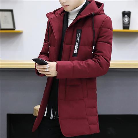 冬季新款棉衣男士修身中长款袄子青年加厚冬装潮流羽绒服外套男款