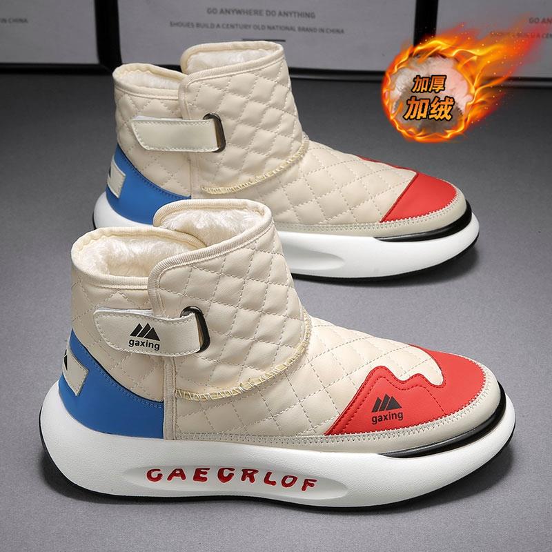 回力瑞雪地靴男鞋冬季加绒保暖东北大棉鞋皮毛一体户外防水防滑羽