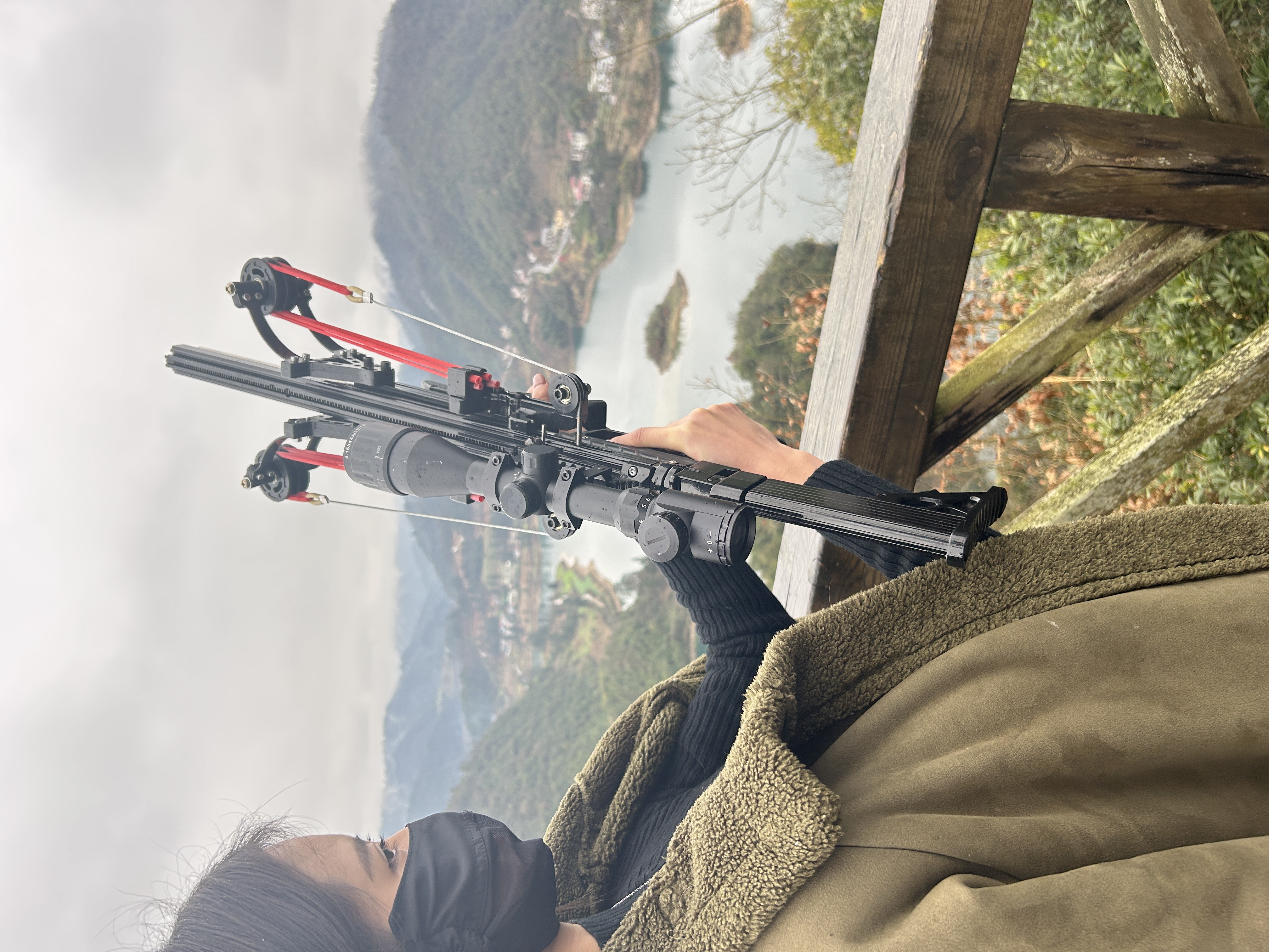 龙胆十代X40连发弹弓可折叠高精度一体瞄准射击复合弓户外打珠弓