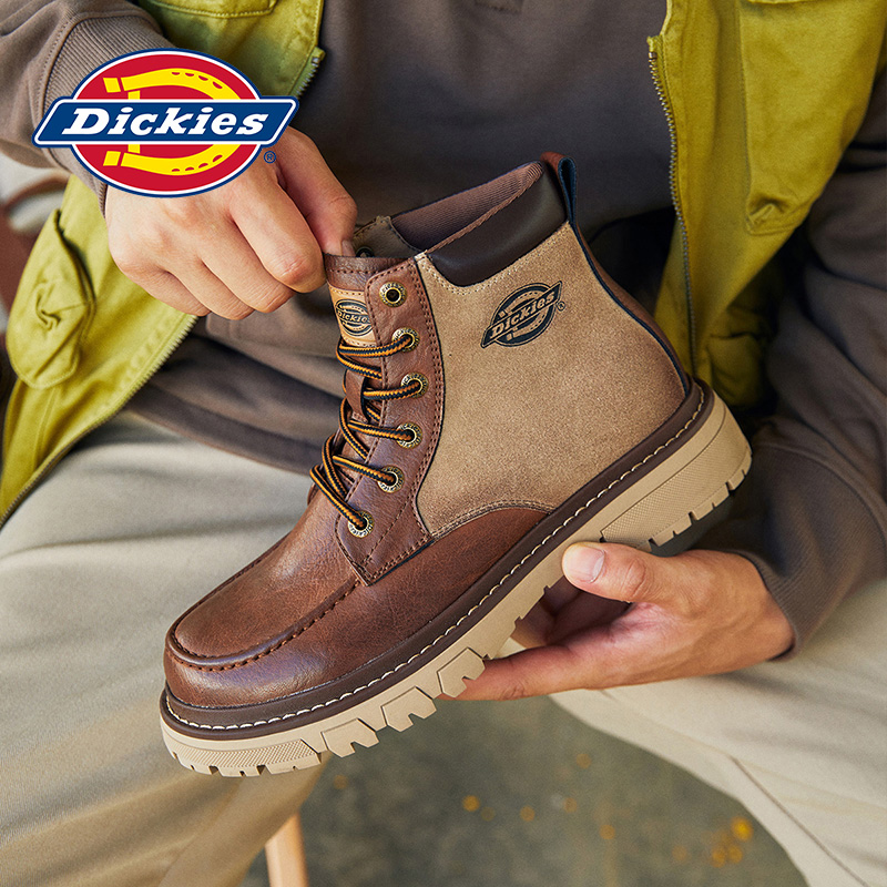 Dickies2025冬季新款男士户外休闲复古英伦风高帮厚底潮流马丁靴