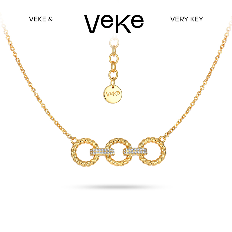 VEKE 铜合金项链 「环环相扣」简约项链女小众设计高级项链轻奢配饰