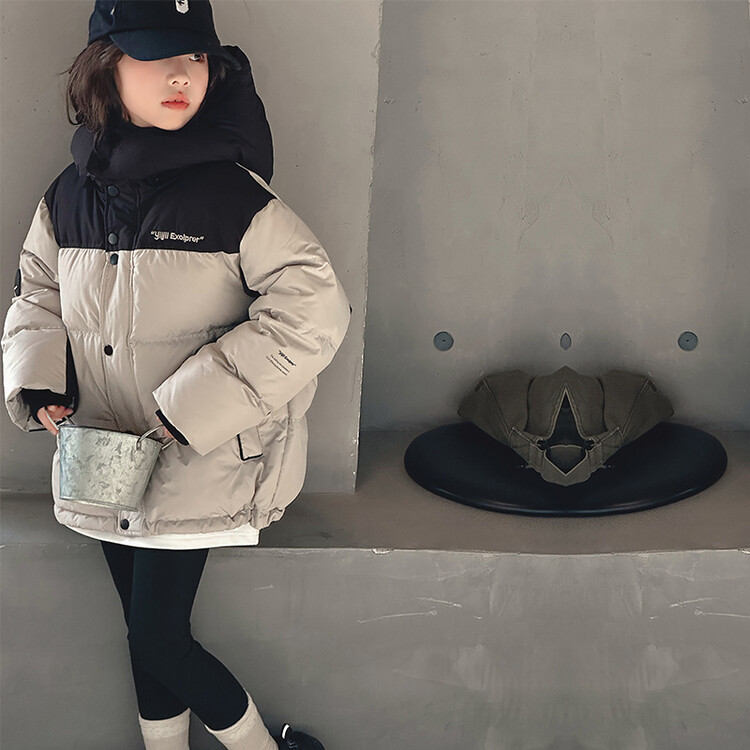 女童羽绒服冬季2023新款洋气儿童短款中大童加厚冬装外套女孩棉服