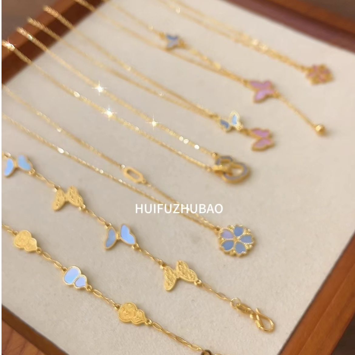 汇福珠宝HUIFU足金螺钿工艺小套链