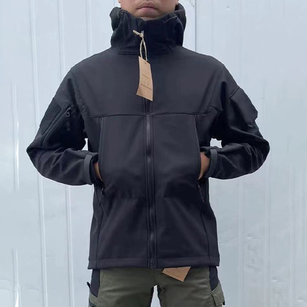 虫 秋冬新款男士软壳衣战术户外夹克内里薄绒保暖连帽软壳衣