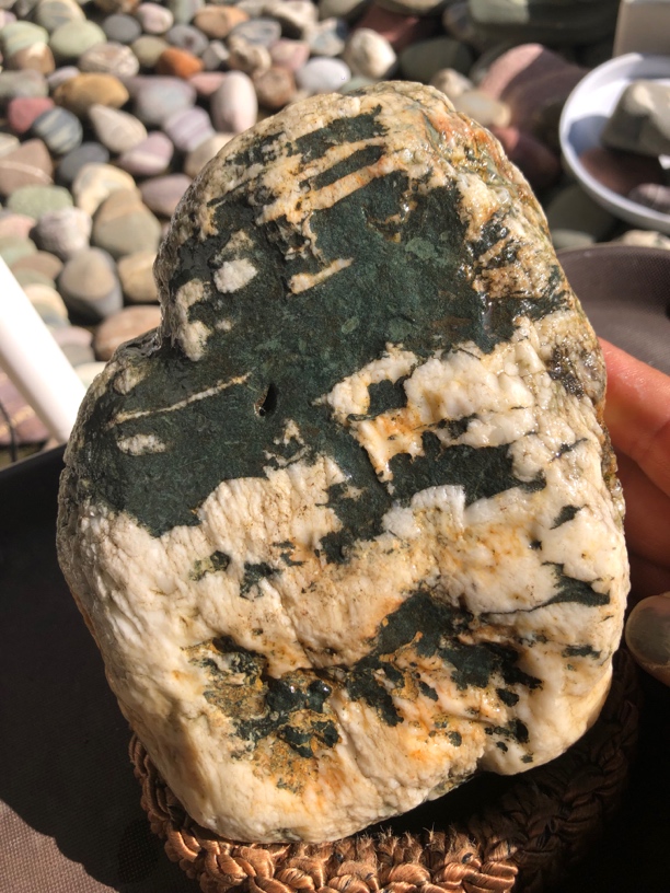 天然鹅卵石摆件鱼缸造景长18宽13厚7厘米2.2公斤