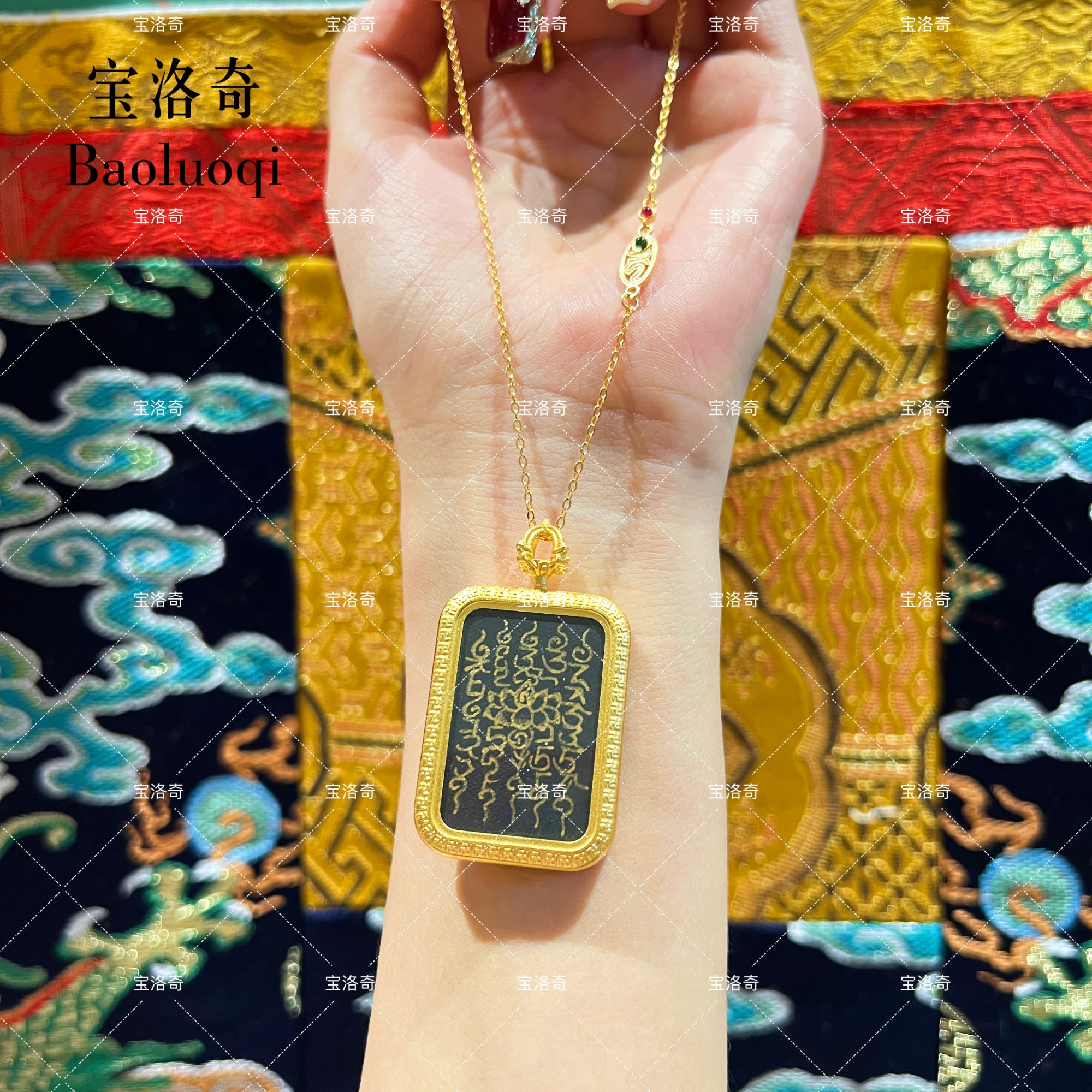 宝洛奇BLQTK-063 手工手绘西西莲花五条经文唐卡