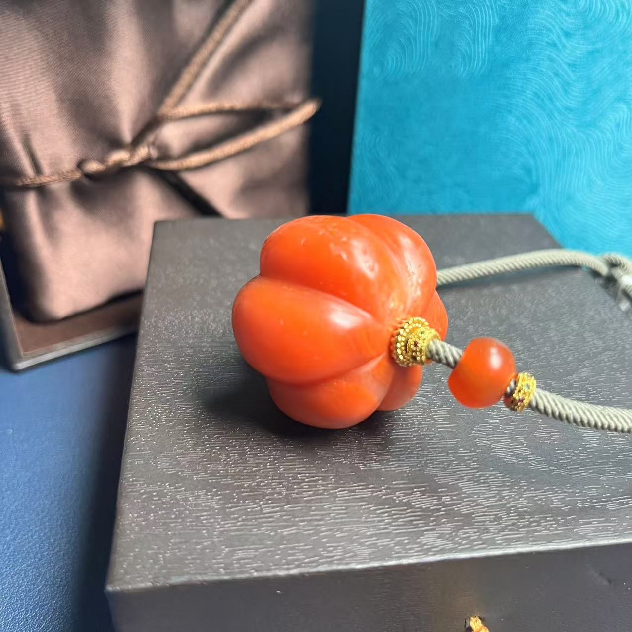  风化纹 南瓜型南红玛瑙 脖挂DZ7614-HD/文玩/收藏/评级