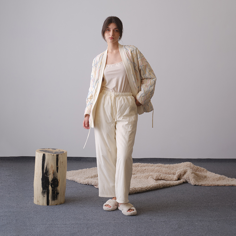 朵朵可可睡衣女穿冬季新款纯棉加绒加厚夹棉家居服套装189