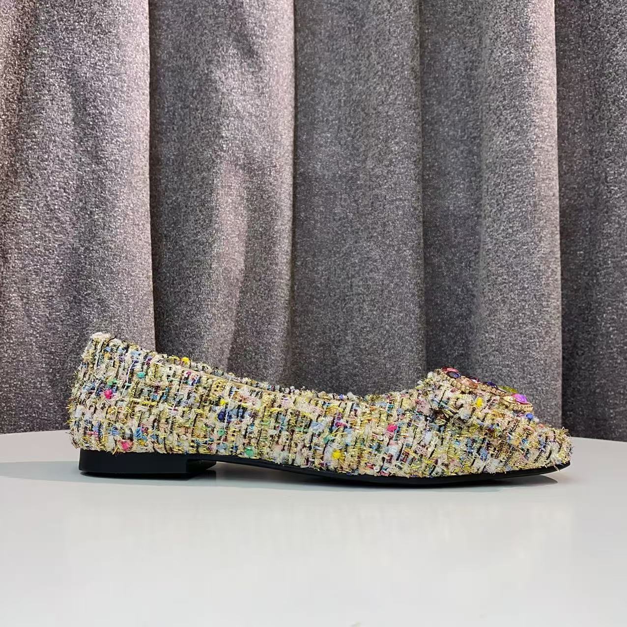 【表弟严选】C1257 粉色  高端时尚舒适平底方头浅口女单鞋