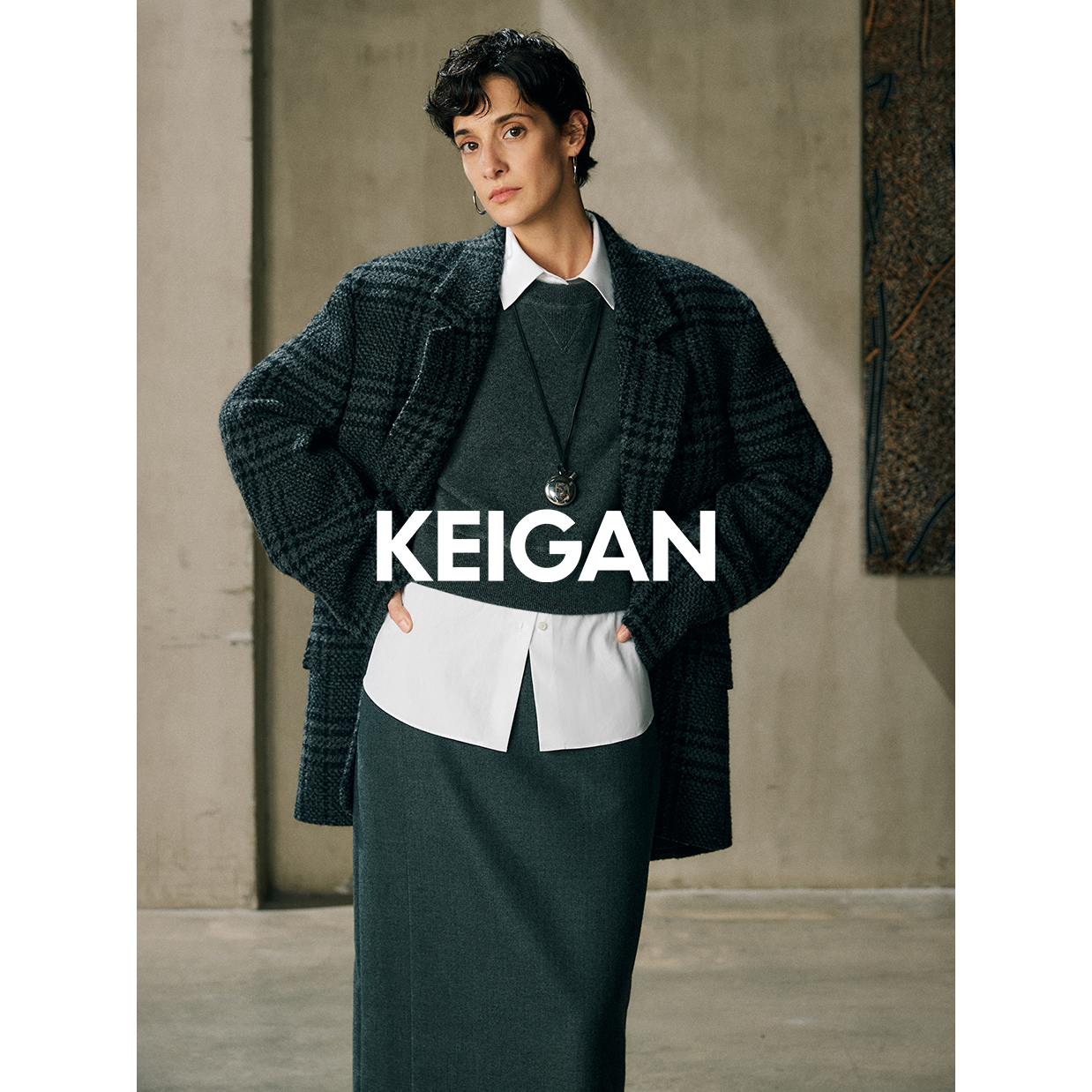 开间传承/意大利嵿奢L*P羊驼羊R真S混织亲王格松软老钱廓形西装