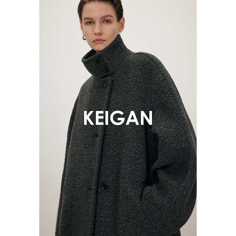 开间黑标/秘鲁INCA毛簇羊驼意大利MARZOTTO廓形立领大衣