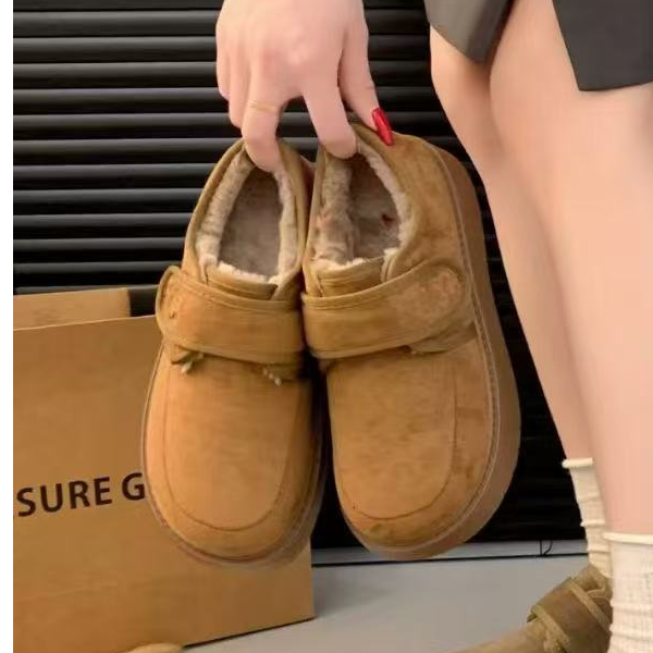 08     复古加绒保暖圆头厚底勃肯鞋