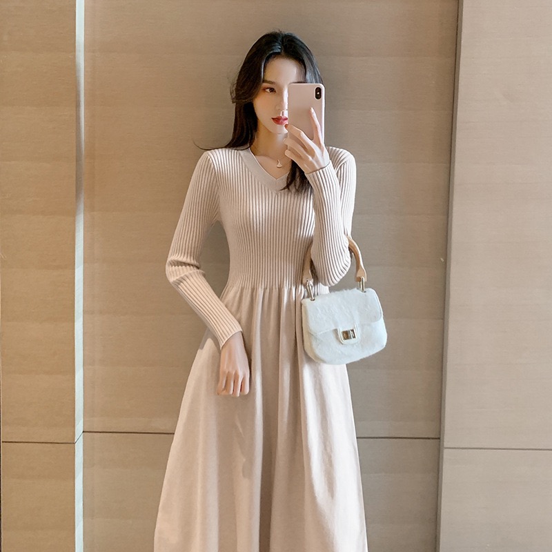【大码女装80-200斤】针织连衣裙女装设计感小众蝴蝶结外穿洋气8995