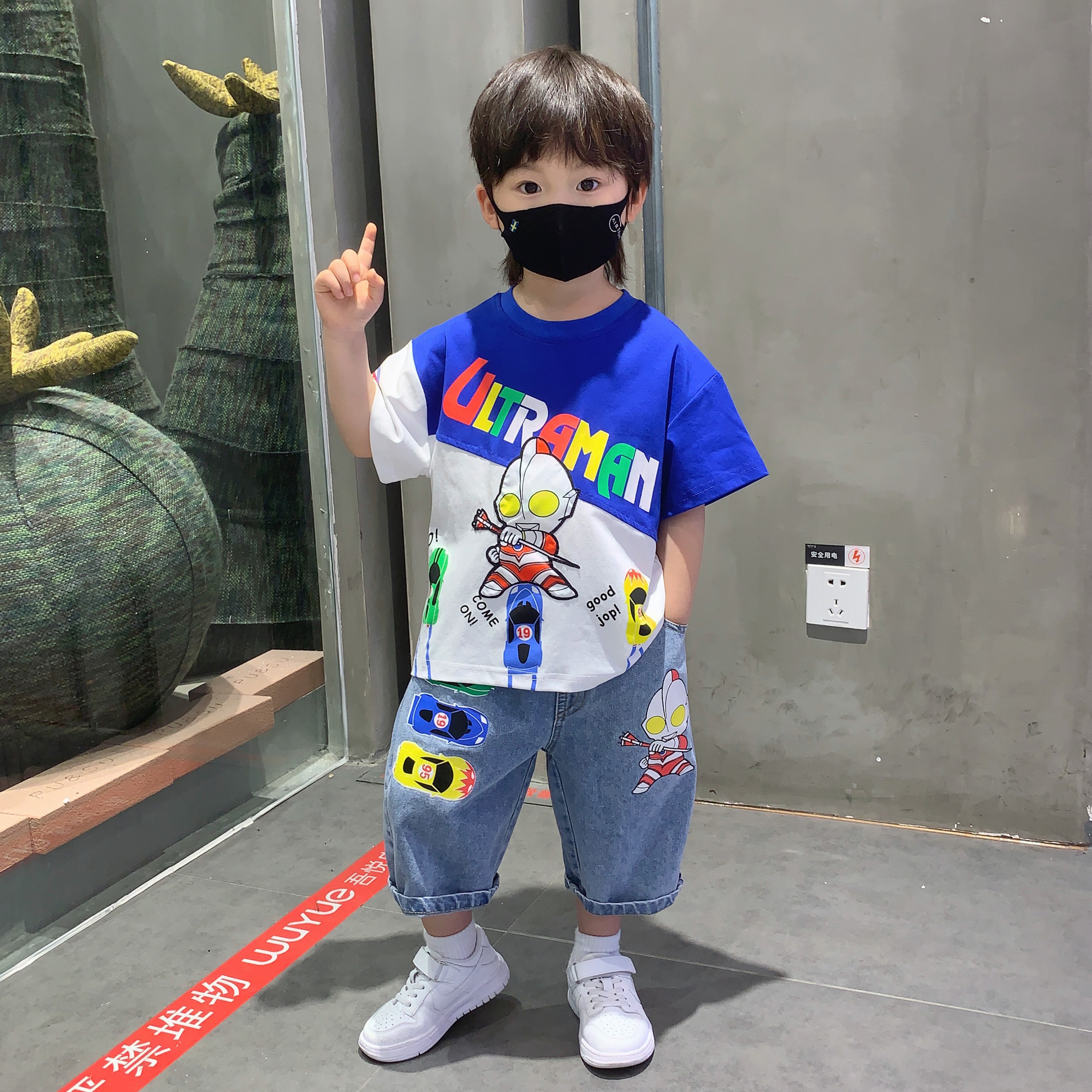 奥特曼衣服男童夏装套装2025新款男孩短袖T恤儿童装夏季痞帅男宝