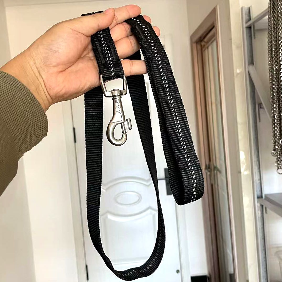 三纹钩尼龙牵引绳遛狗牵引绳马犬金毛德牧杜宾训狗绳不锈钢钩子