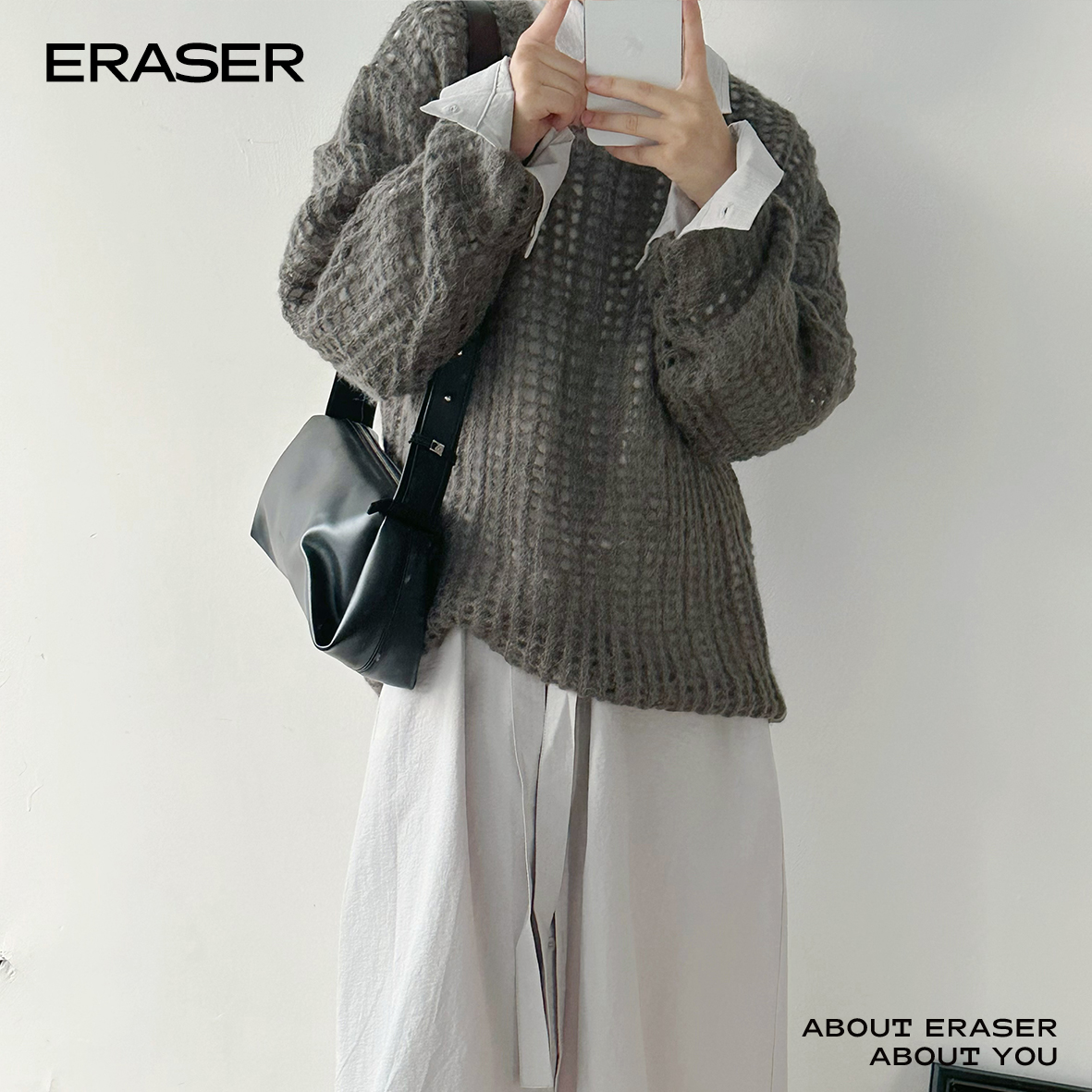 ERASER橡皮女款洞洞毛衫1243110001