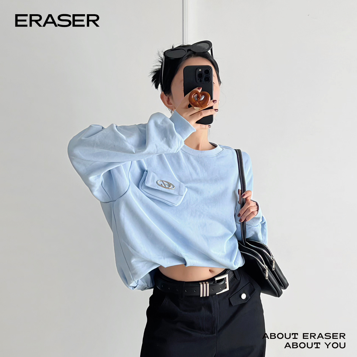 ERASER橡皮女款长袖圆领卫衣1241114002