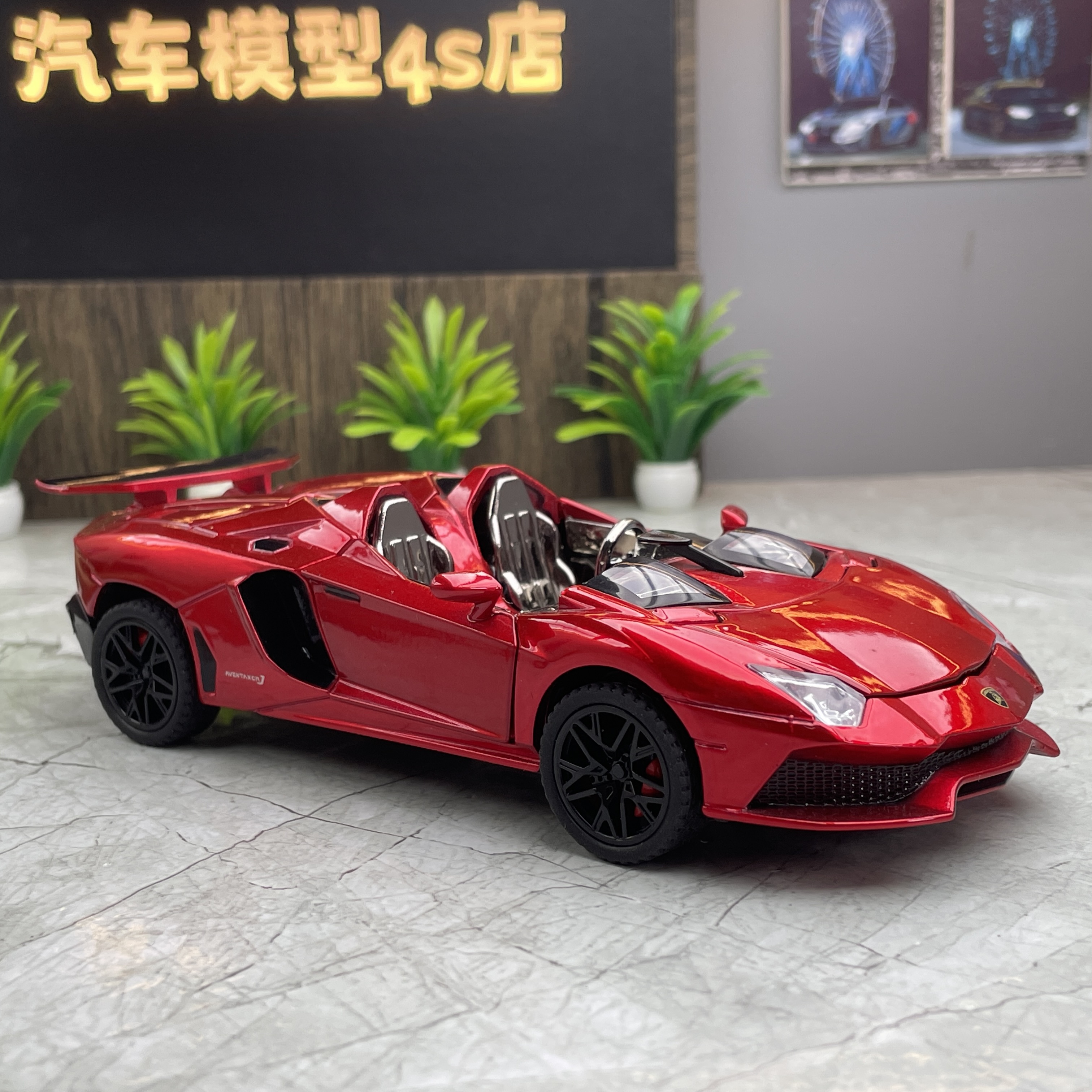 蓝博敞篷超跑合金汽车模型礼物摆件收藏
