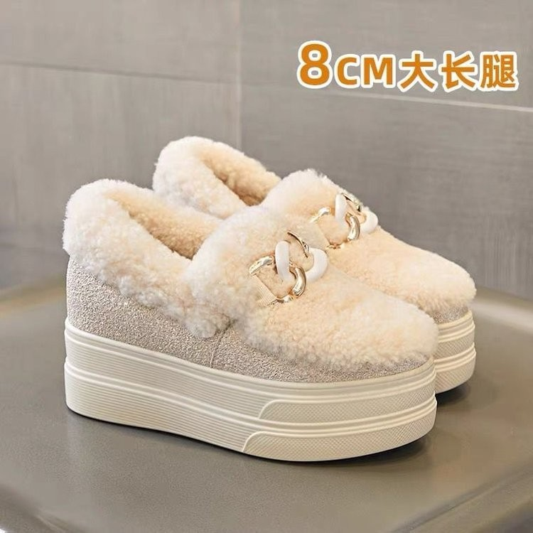 红蜻蜓牌厚底毛毛鞋女秋冬外穿2023新款百搭雪地靴加厚女鞋加绒内