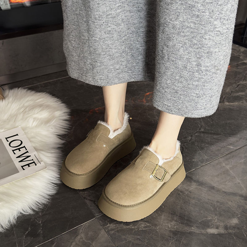 红蜻蜓牌厚底雪地靴女冬季勃肯鞋2023年新款超软外出加厚保暖防滑