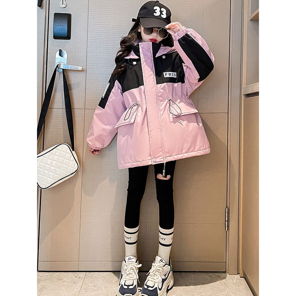 泡泡糖Y女童衣外套秋冬装新款洋气中大儿童冬装派克服加绒