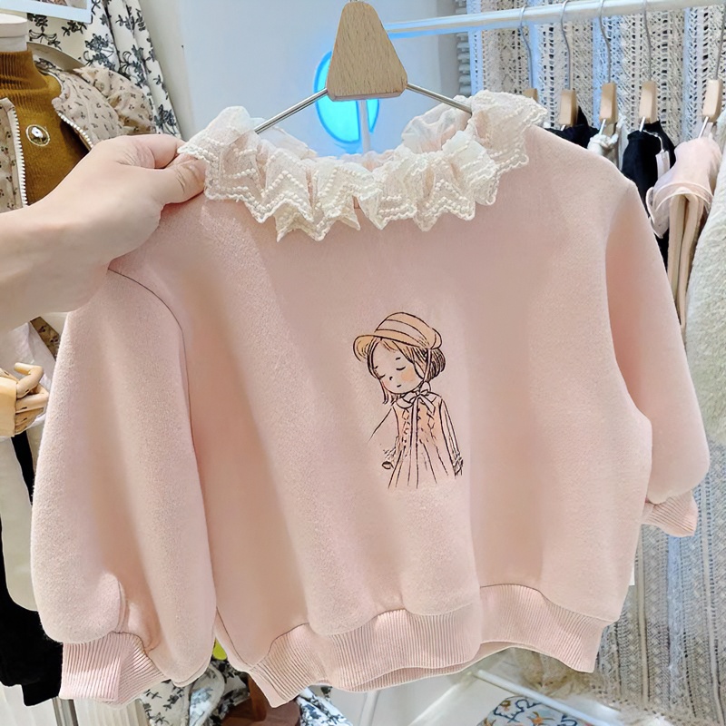 韩国童装女童卫衣春秋2023新款中小童时髦宝宝洋气长袖可女宝卫衣