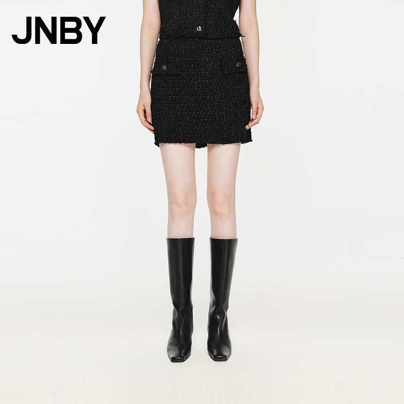 JNBY/江南布衣春秋半身裙女休闲小香风提花短款腰裙无弹5O9D15330