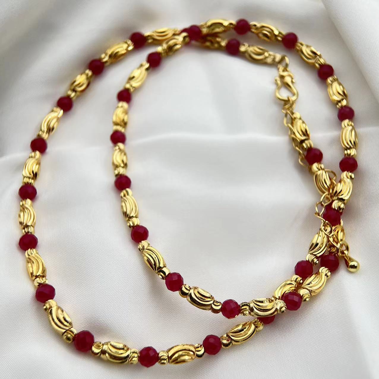 【盛总】【附证书+精美礼盒】（培育）红宝石 时尚纹理颈饰百搭JSA34861