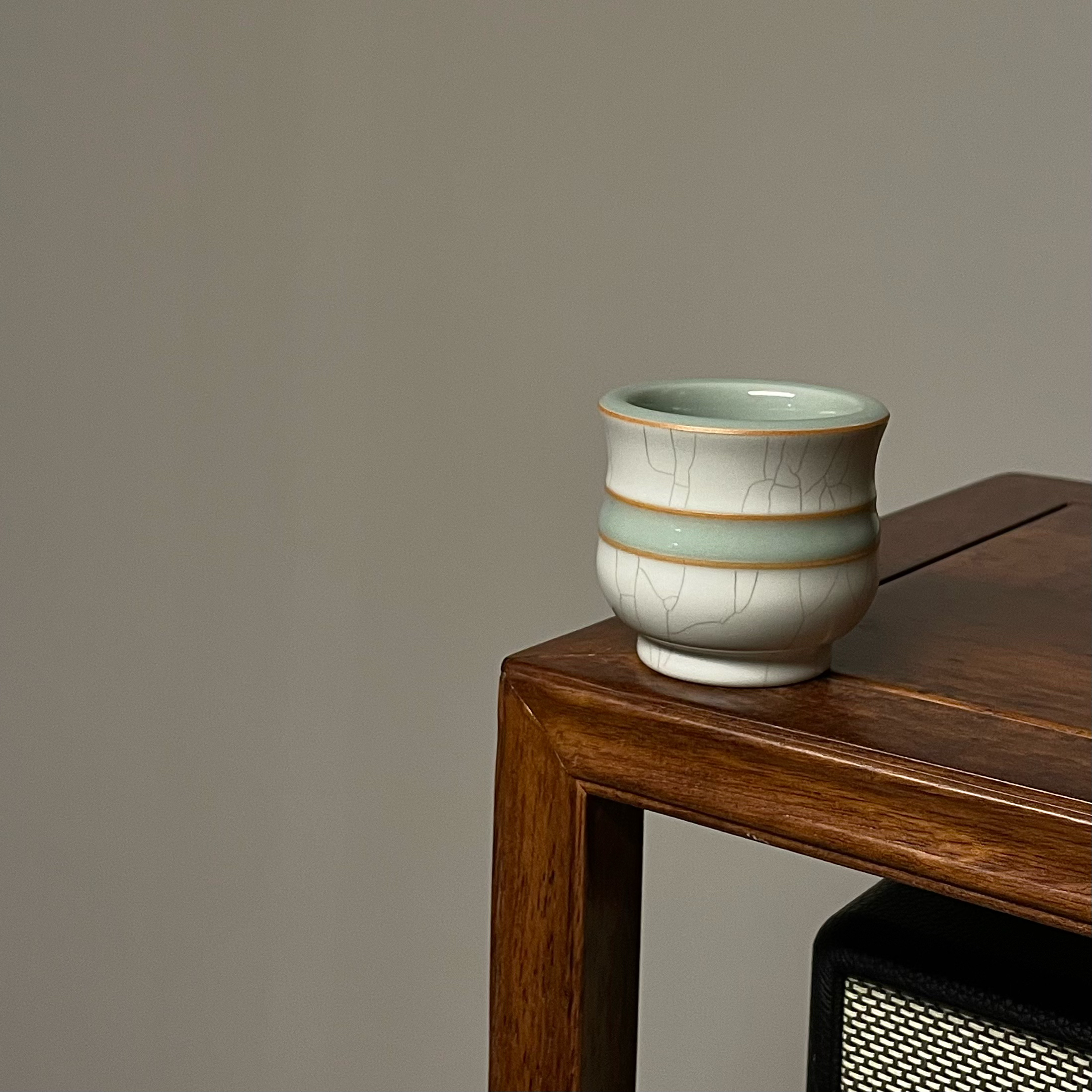 龙泉周光武老师玉带缠腰系列高端茶器主人杯盖碗