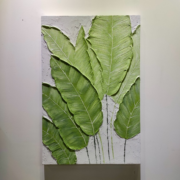 纯手绘油画《家大业大》玄关肌理装饰画走廊过道挂画手工画
