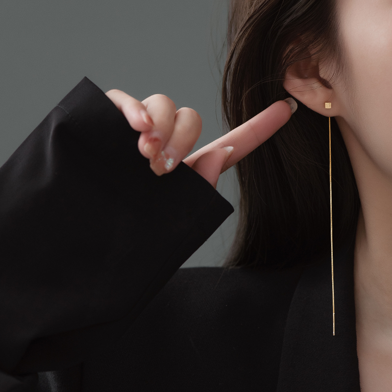 金美澳 铜合金耳饰 耳线耳坠2025年火爆款网红款高级感流苏长耳环