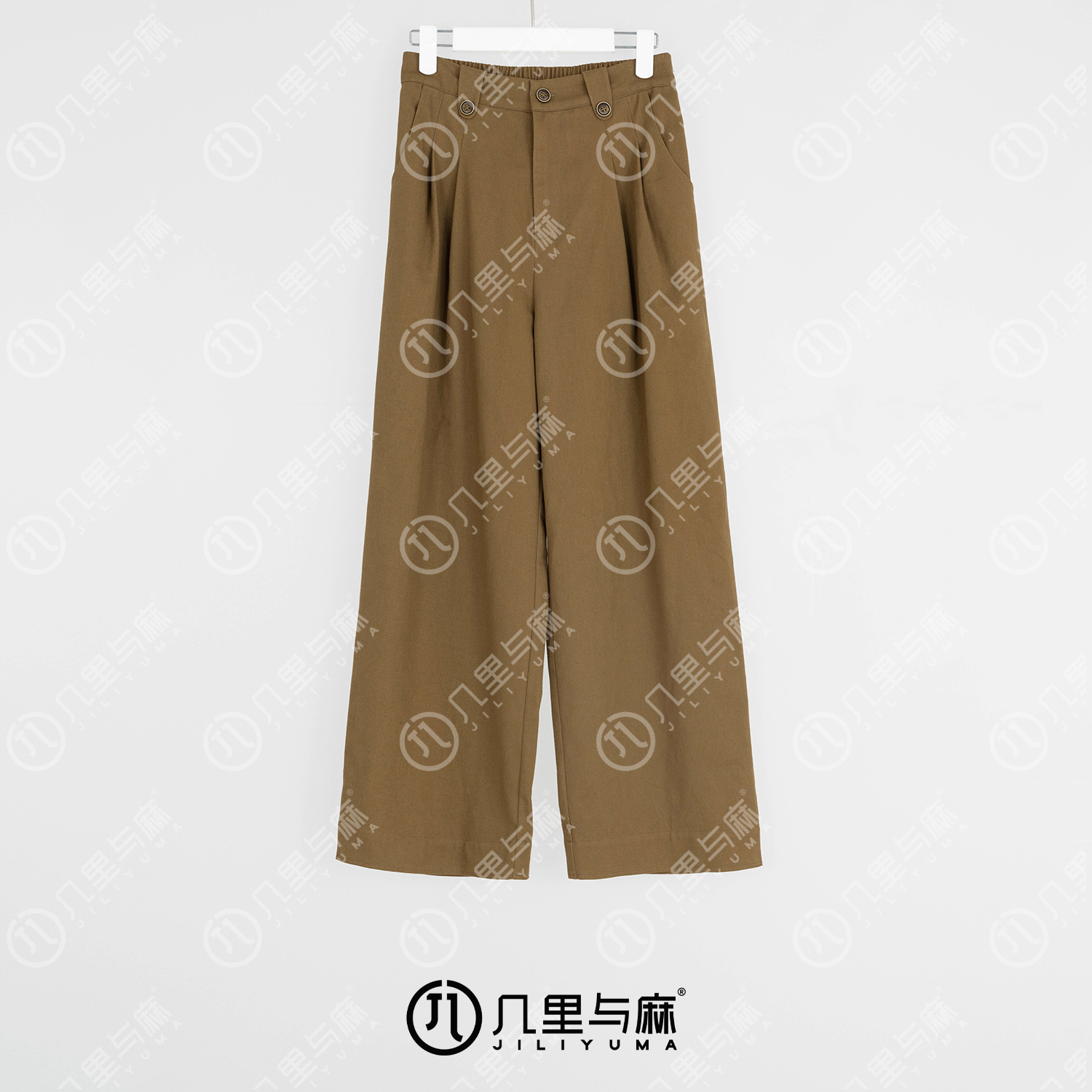 （几里）黄芦-夏季国风长款修身清凉休闲裤 裤长100 1062986